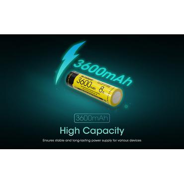 Nitecore BATTERY RECH. LI-ION 3.6V/NL1836HP(3600MAH) genopladeligt batteri Lithium-Ion (Li-Ion) 3,6 V