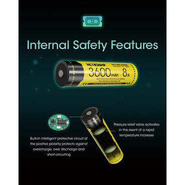 Nitecore BATTERY RECH. LI-ION 3.6V/NL1836HP(3600MAH) genopladeligt batteri Lithium-Ion (Li-Ion) 3,6 V
