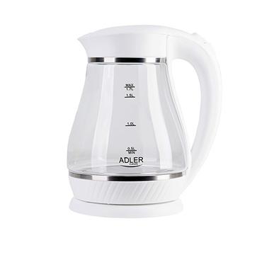 Adler AD 1274 elkedel 1,7 L 2200 W Transparent, Hvid