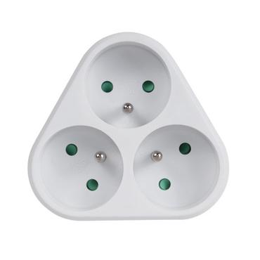 Maclean MCE214 strømstik adapter Type E (FR) Type F Hvid