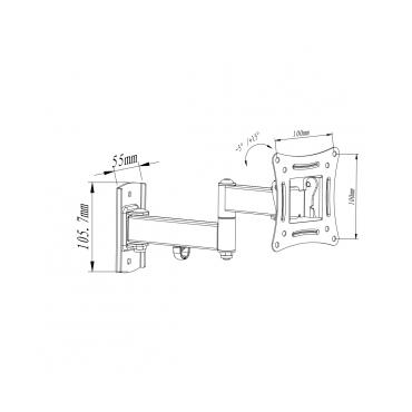 ART AR-82 - beslag - justerbar arm - f&ouml;r LCD TV - sort