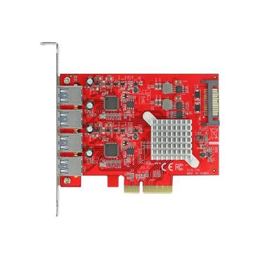 Delock PCI Express x4 Card to 4 x external SuperSpeed USB 10 Gbps (USB 3.2 Gen 2) USB Type-A female