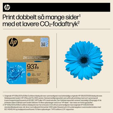 HP Original 937e EvoMore-blækpatron, cyan
