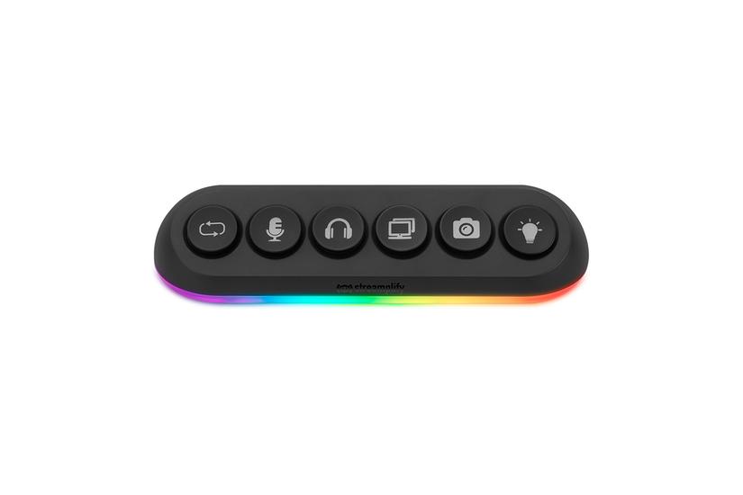 Streamplify HUB DECK 5, 4x USB 3.0, 1x USB 2.0, RGB, 12V, EU-Netzkabel - schwarz