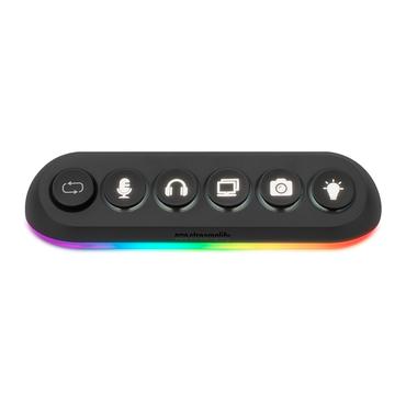 Streamplify HUB DECK 5, 4x USB 3.0, 1x USB 2.0, RGB, 12V, EU-Netzkabel - schwarz