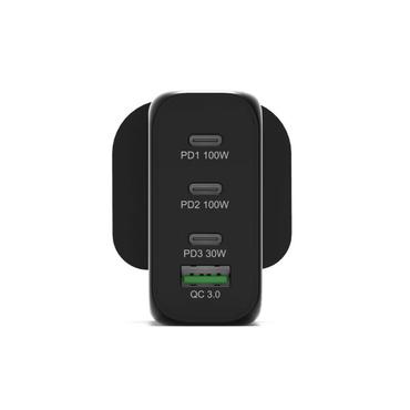 PORT Connect str&ouml;madapter - GaN-teknik - USB typ A, 3 x USB-C - 120 Watt