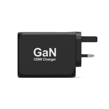 PORT Connect str&ouml;madapter - GaN-teknik - USB typ A, 3 x USB-C - 120 Watt