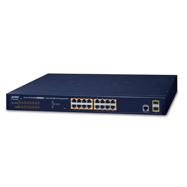 PLANET GS-4210-16P2S netværksswitch Administreret L2/L4 Gigabit Ethernet (10/100/1000) Strøm over Ethernet (PoE) 1U Blå
