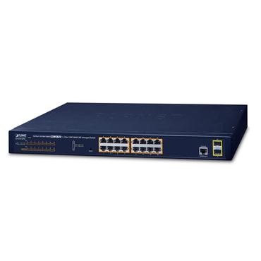 PLANET GS-4210-16P2S netværksswitch Administreret L2/L4 Gigabit Ethernet (10/100/1000) Strøm over Ethernet (PoE) 1U Blå