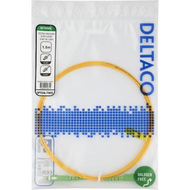 Deltaco OS2 Fiber cable, SC - SC, simplex, APC/APC, 1,5m