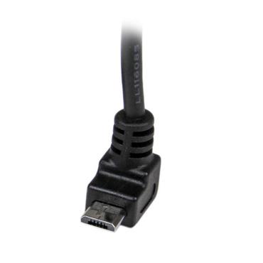StarTech.com 1m Micro USB Cable Cord - A to Up Angle Micro B - Up Angled Micro USB Cable - 1x USB A (M), 1x USB Micro B (M) - Black (USBAUB1MU) - USB-kabel - mikro-USB typ B till USB - 1 m