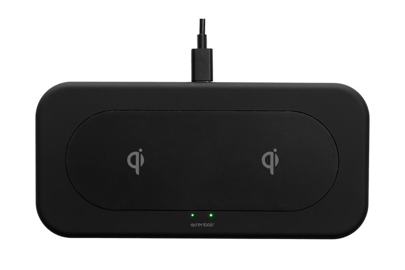 Essentials 1110141 oplader til mobil enhed Smartphone Sort USB Trådløs opladning Indendørs