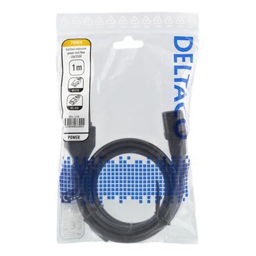 DELTACO - forlængerkabel til strøm - IEC 60320 C15 til IEC 60320 C14 - 1 m