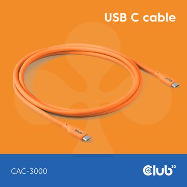 Club 3D - USB typ C-kabel - 24 pin USB-C till 24 pin USB-C - 2 m