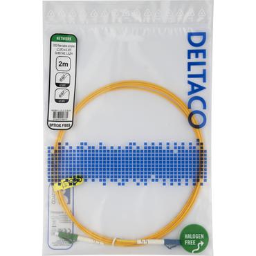 Deltaco OS2 Fiber cable, LC - LC, simplex, UPC/APC, 2,0m