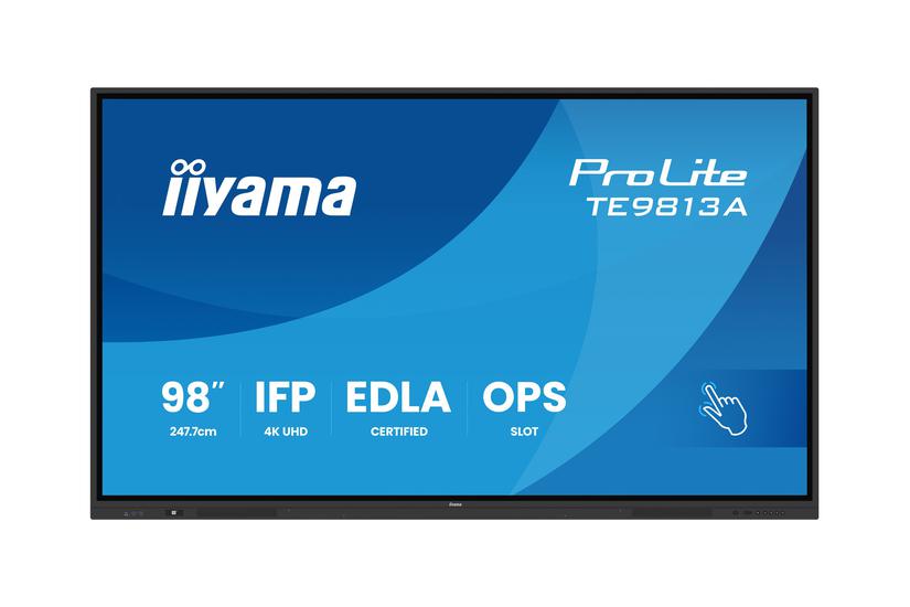 Iiyama Prolite Te9813a B1ag    Klasse    Til Led Bagbelyst Lcd Paneldisplay For Digital Skiltning Interaktiv Kommunikation