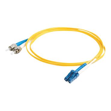 C2G LC-ST 9/125 OS1 Duplex Singlemode PVC Fiber Optic Cable (LSZH)