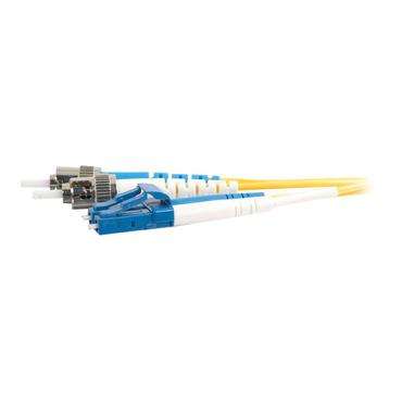 C2G LC-ST 9/125 OS1 Duplex Singlemode PVC Fiber Optic Cable (LSZH)