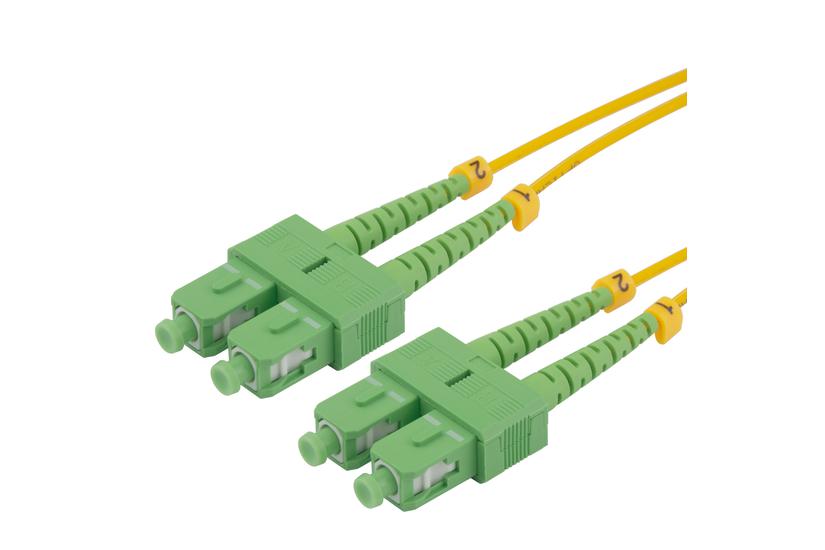 Deltaco OS2 Fiber cable, SC - SC, duplex, APC/APC, 5,0m