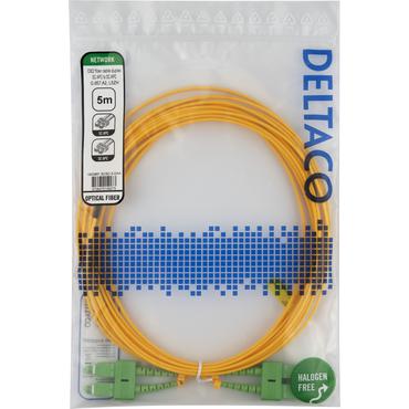 Deltaco OS2 Fiber cable, SC - SC, duplex, APC/APC, 5,0m