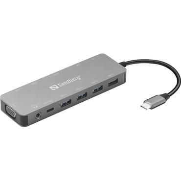 Sandberg 13-in-1 - dockningsstation - USB-C - HDMI, VGA - 100Mb LAN