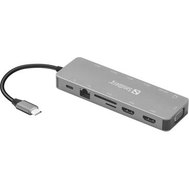 Sandberg 13-in-1 - dockningsstation - USB-C - HDMI, VGA - 100Mb LAN