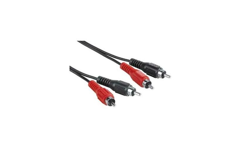 Hama Audio Cable 2 RCA Male Plugs - 2 RCA Male Plugs, 10 m lydkabel 2 x RCA Sort