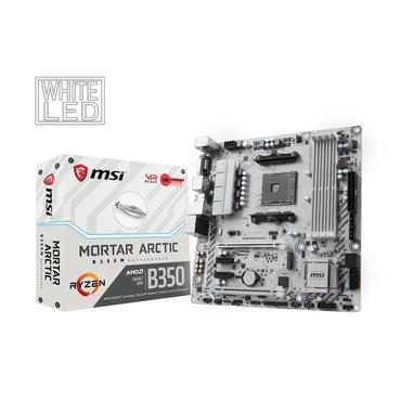 MSI B350M MORTAR ARCTIC - bundkort - micro-ATX - Socket AM4 - AMD B350 FCH