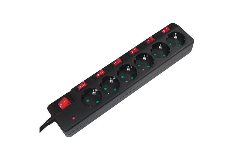 LogiLink LPS233 stikd&aring;se 1,5 m 6 AC stikkontakt(er) Indend&oslash;rs Sort