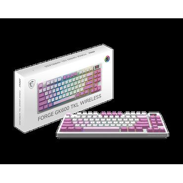 MSI Tangentbord - Mechanical Linear - 2.4 GHz Wireless, Bluetooth - Tenkeyless - Violett
