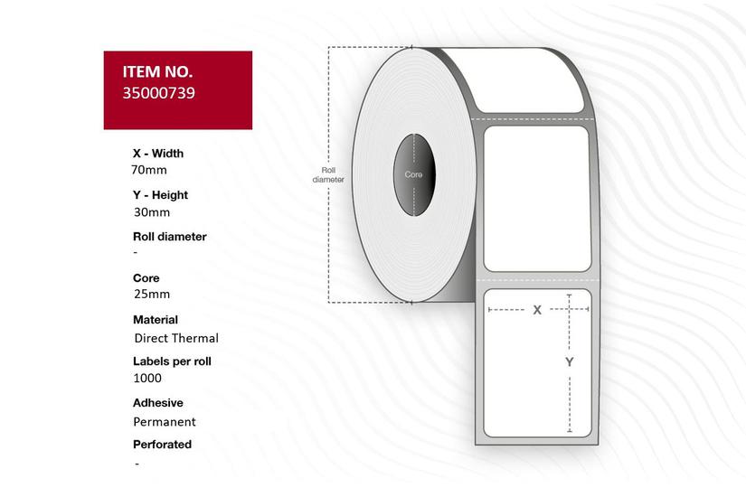 Label, 70x30x25, 4pcs/Box