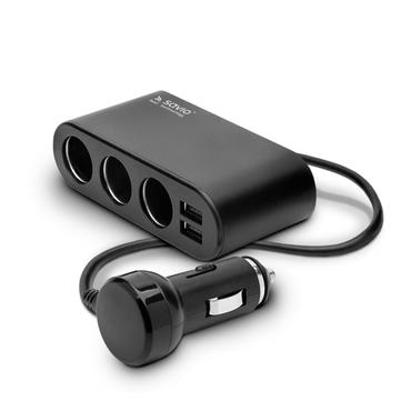 SAVIO SA-024 bilstrømsadapter - 2 x USB, 3 x automobil-cigarettænder - 120 Watt