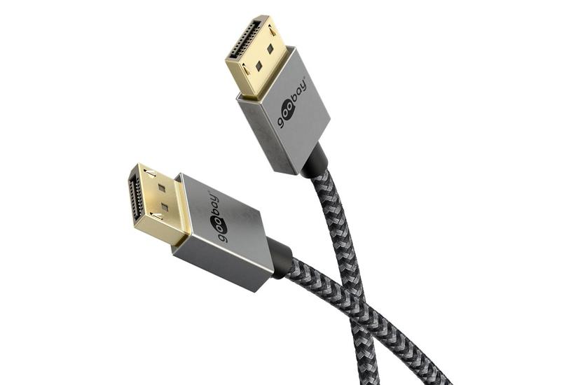 Goobay 77444 DisplayPort kabel 1 m Sort, S&oslash;lv