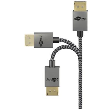 Goobay 77444 DisplayPort kabel 1 m Sort, S&oslash;lv