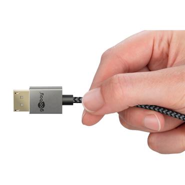 Goobay 77444 DisplayPort kabel 1 m Sort, S&oslash;lv