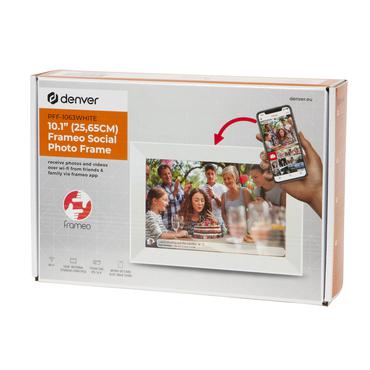 Denver PFF-1063WHITE digital fotoramme Hvid 25,6 cm (10.1") Berøringsskærm Wi-Fi