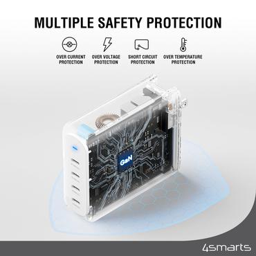 4smarts 545200 oplader til mobil enhed Laptop, B&aelig;rbar spillekonsol, Smartphone, SmartWatch, Tablet, Universel Hvid Vekselstr&oslash;m Hurtig opladning Indend&oslash;rs