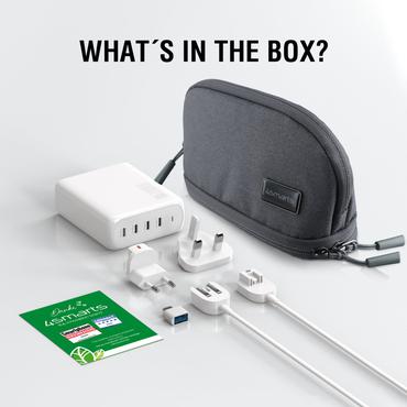 4smarts 545200 oplader til mobil enhed Laptop, B&aelig;rbar spillekonsol, Smartphone, SmartWatch, Tablet, Universel Hvid Vekselstr&oslash;m Hurtig opladning Indend&oslash;rs