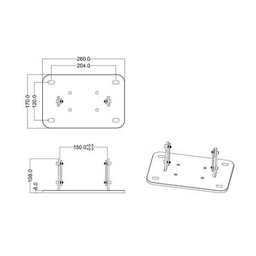 Multibrackets M Public Display Floormount Fixed Base monteringskomponent - för offentligt visningsställ/videovägg - silver