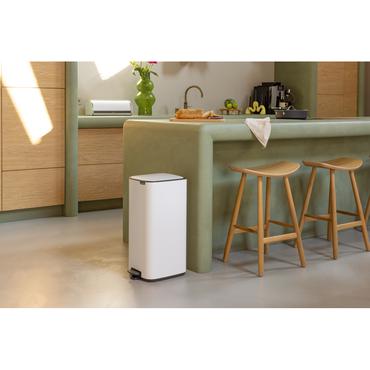 Brabantia Bo Pedal Bin 30 L Rektangulær Stål Hvid
