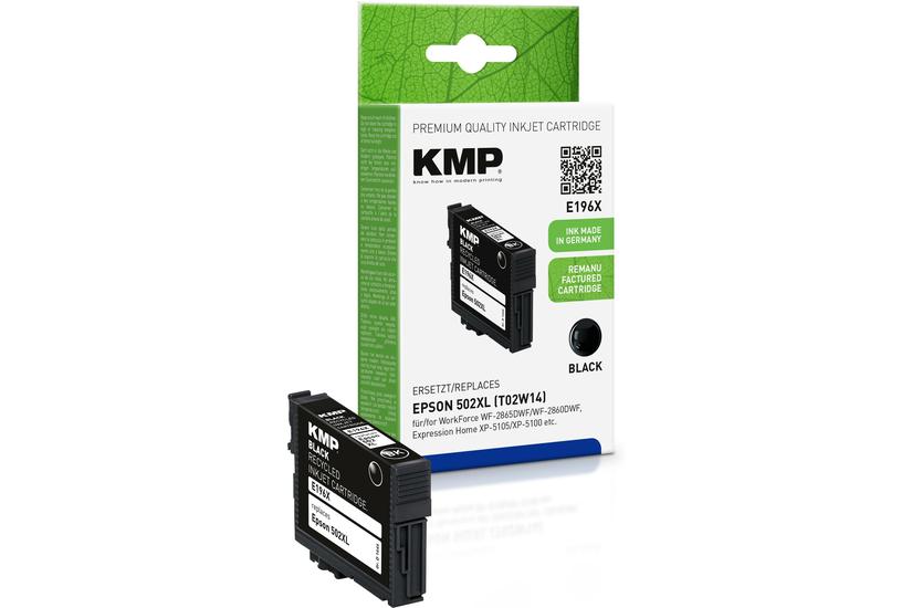KMP E196X - sort - Genproduceret - bl&aelig;kpatron (alternativ till: Epson T502XL)