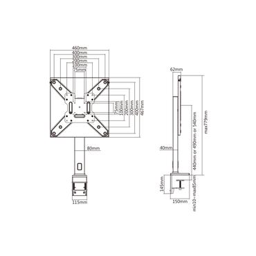 Multibrackets M XL monteringssats - Ultrasmal - f&ouml;r LCD-display - svart
