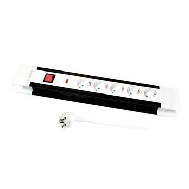 LogiLink LPS211 stikd&aring;se 3 m 5 AC stikkontakt(er) Indend&oslash;rs Sort, Hvid