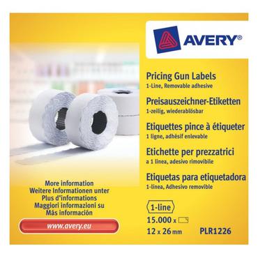 Avery PLR1226 selvkl&aelig;bende etiket Prism&aelig;rke Hvid 15000 stk