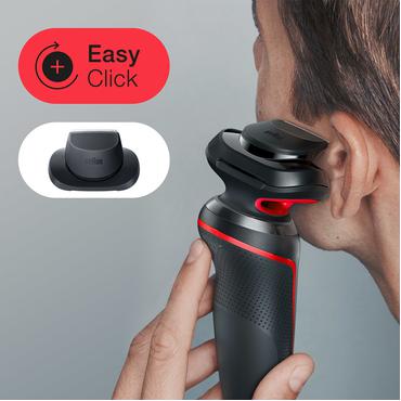 Braun Series 5 51-R1200S barbermaskine til ham Folie shaver Trimmer Sort, R&oslash;d