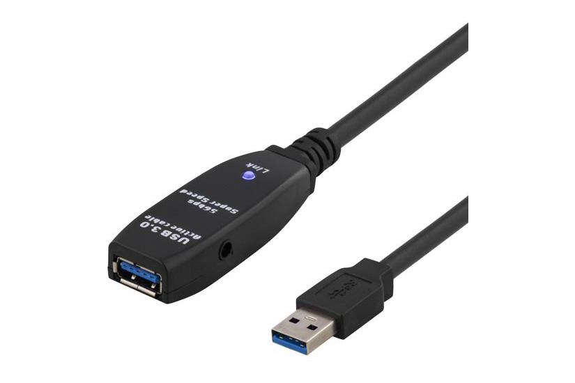 DELTACO USB3-1004 - USB-f&ouml;rl&auml;ngningskabel - USB typ A till USB typ A - 7 m