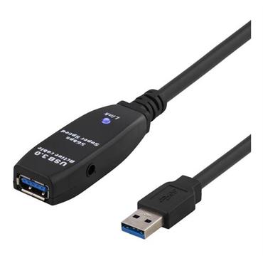 DELTACO USB3-1004 - USB-f&ouml;rl&auml;ngningskabel - USB typ A till USB typ A - 7 m