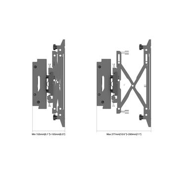 Multibrackets M Pro Series MBW1U monteringssats - justerbar, en sida - f&ouml;r LCD-display - v&auml;ggl&aring;da - svart