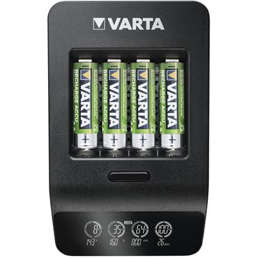 Varta LCD SMART CHARGER+ batteriladdare - + v&auml;xelstr&ouml;msadapter - 4 x AA-typ - NiMH - USB