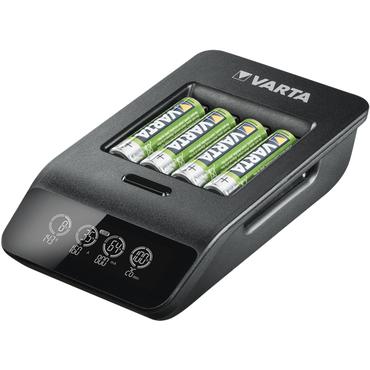 Varta LCD SMART CHARGER+ batteriladdare - + v&auml;xelstr&ouml;msadapter - 4 x AA-typ - NiMH - USB